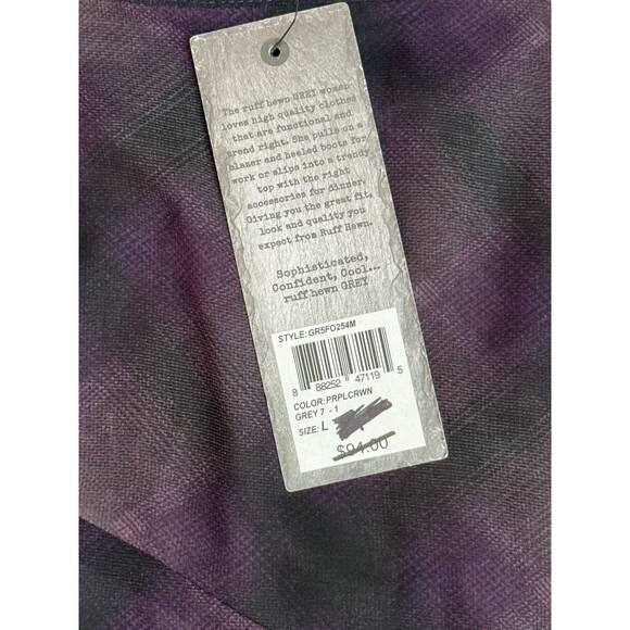 Ruff Hewn Women’s Skirt Large Purple Plaid Handkerchief Style NWT - Picture 3 of 6